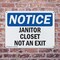 Signmission Janitor Closet Not An Exit, 24 in W x Rectangle, Plastic OS-2PACK-NS-P-1824-L-13746 - alternate 2